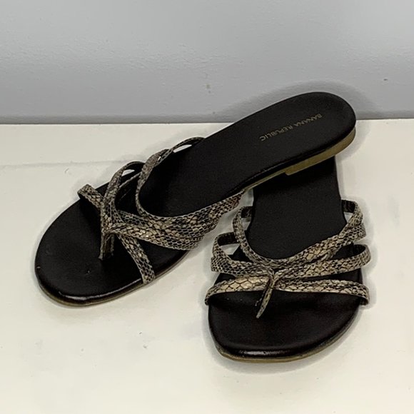 Banana Republic - Snake Print Strap Sandals - Picture 1 of 2